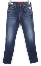 REPLAY Men Jeans Anbass Hyperflex W28/L34 Blue Slim Zip-Fly Faded Out Stretch