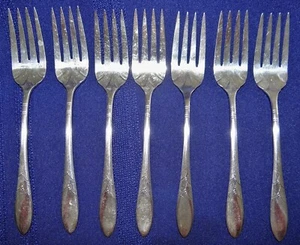 Oneida Community LADY HAMILTON Silverplate Set of 8 Salad/Dessert Forks Flatware - Bild 1 von 2