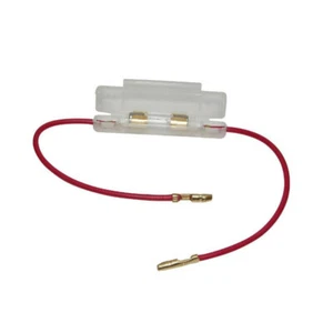 PORTE FUSIBLE + FUSIBLE VERRE ROND CABLE 15A 12V MOTO SCOOTER MOBYLETTE VOITURE - Imagen 1 de 1