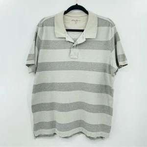 Eddie Bauer Grey Striped Short Sleeve Polo Golf Shirt Men's - Picture 1 of 5