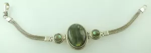 Bracelet with Three Labradorite in Sterling Silver - Picture 1 of 1