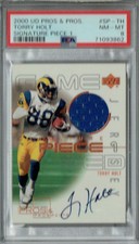 PSA 8 Torry Holt 2000 UD Pros & Pros #SP-TH Rare Trading Card Signature Piece 1
