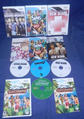 Wii; Trauma Center New Blood & Second Opinion, The Sims 2 Pets, Sims 2 Castaway - Image 1 of 4