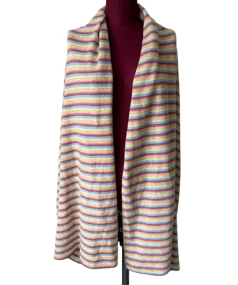NEW White + Warren Cashmere Striped Scarf Combo One size Multicolor - Image 1 of 4