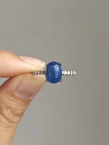 kyanite simple design setting Silver Plated Ring - Picture 1 of 4