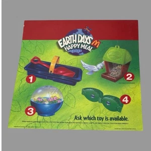 1993 McDonalds Translite 13.75" Advertising Sign Earth Days Happy Meal - Picture 1 of 2