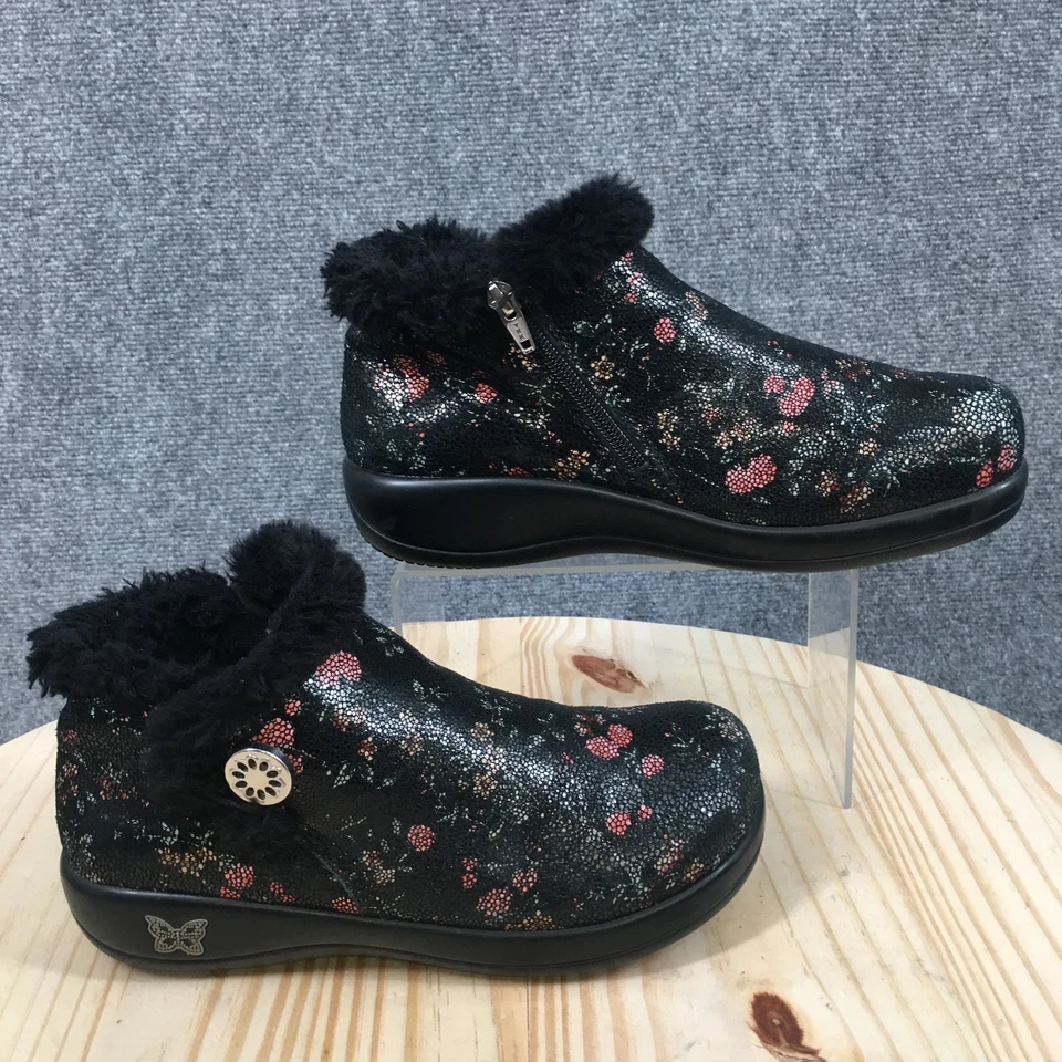 Botas Alegria para mujer 38 Meri botines florales cuero negro imitación piel botón Foto 1 de 4