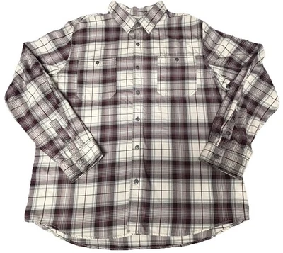 Converse One Star Button Up Shirt Men’s SIZE XL Maroon Black White Plaid Cotton - Image 1 of 4