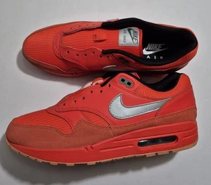 Nike By You Air Max 1 Black Bright Crimson FQ8790 900 Women's 12.5/Men's Size 11 - Picture 1 of 10