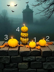 Bienenwachskerzen Kürbis Herbst Halloween Handmade Herbstdekoration Votiv - Bild 1 von 9