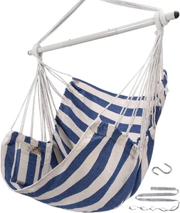 ADVOKAIR Hammock Chair Swing (500 lbs Max) - Hanging Hammock Chair Rope Swing - Picture 1 of 5