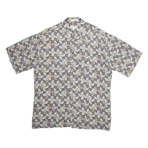 MARIO FERRARI Mens Shirt Grey Geometric L - Picture 1 of 6
