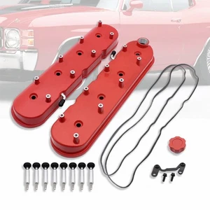 BoltraPro Red Aluminum Tall LS Valve Covers & Coil Mounts Fit GM LS1 LS2 LS3 LS6 - Picture 1 of 10