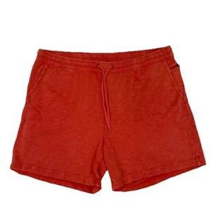 ORVIS Elastic Waist Pull On Shorts Size Large Coral 100% Cotton French Terry - Picture 1 of 11