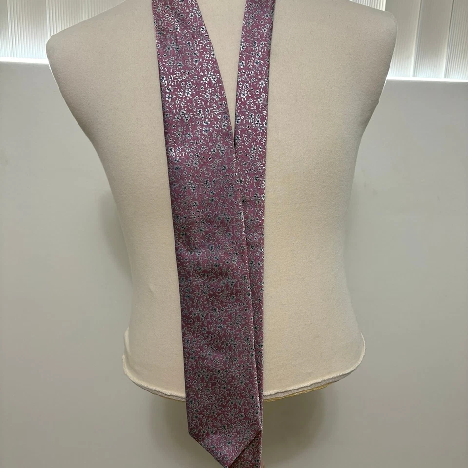 Галстук Canali 1934 100% шелк — фиолетовый цветочный/геометрический узор - Изображение 1 из 4