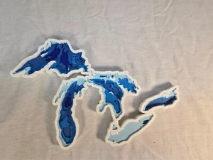 Great Lakes 3D Tiefenkarte - einzigartiges Geschenk - Regal, Schreibtisch oder Wandhalterung 3D gedruckt. - Bild 1 von 5