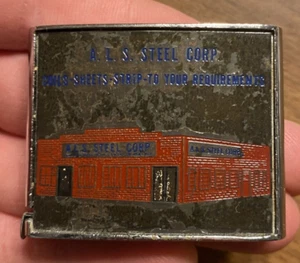 Cinta métrica vintage publicidad A. L. S. Steel Corp C1a - Imagen 1 de 17