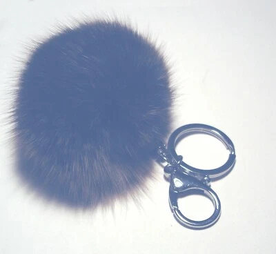 Chaveiro/anel de prata ponta FOX pele POM POM CRISTAL assinado RD - Imagem 1 de 3