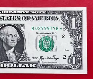 2006 STAR NOTE $1 Dollar NEW YORK ,Crisp, UNC ,GEM,RARE - Picture 1 of 4