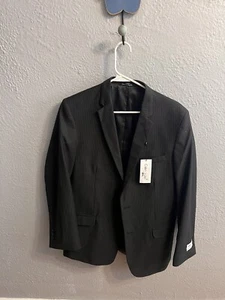 Calvin Klein Blazer Jacket Boys Size 20Black White Pin Strip - Picture 1 of 9