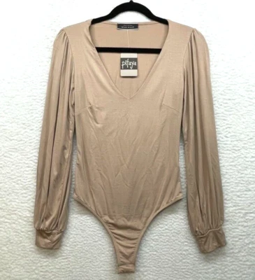 Body Azul Rubor Mujer Pequeño Beige Plunge Bishop Stone Pitaya Básico Mínimo Foto 1 de 4