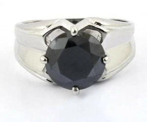 5 Ct Black Diamond Ring Great Shine Quality AAA Certified Christmas Gift - Picture 1 of 5