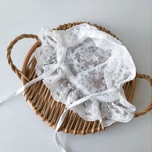 Newborn Photography Props Princess White Hat Lace Flower for Sun Hat Cotton Bean - Picture 1 of 8