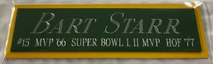 BART STARR PACKERS NAMENSSCHILD für HANDSIGNIERTES signiertes FUSSBALL-HELM-TRIKOT-FOTO - Bild 1 von 8