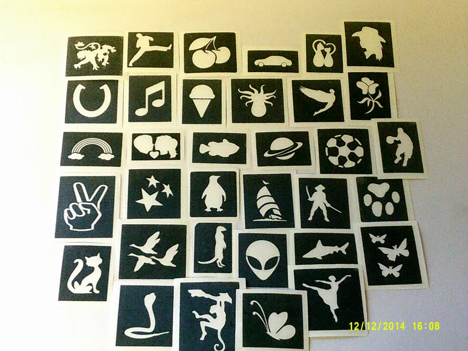 DAZZLE GLITTER TATTOOS 50 Tattoo-Schablonen für Glitzer Tattoos / body art Jungen und Mädchen