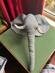Elephant Head Wall Decor for Safari Nursery Theme Cute felted Elephant - Picture 1 of 7