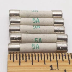 Littelfuse 5A 250V Fast Blow Ceramic Fuses, Quantity of 5, 1.25" Long - Picture 1 of 3