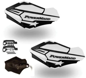 Powermadd Sentinel Hand Guards Armor Mount Kit White Black Can-Am BRP DS 450 650 - Picture 1 of 6