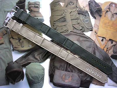 WWII Canvas 1pc NATO ® RAF Military Army drab XL watch band strap IW SUISSE USA - Image 1 of 4