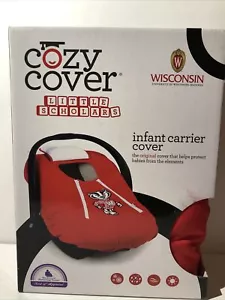 NCAA WISCONSIN BADGERS Fleece Lined COZY COVER Infant Carrier Cover New! - Picture 1 of 5