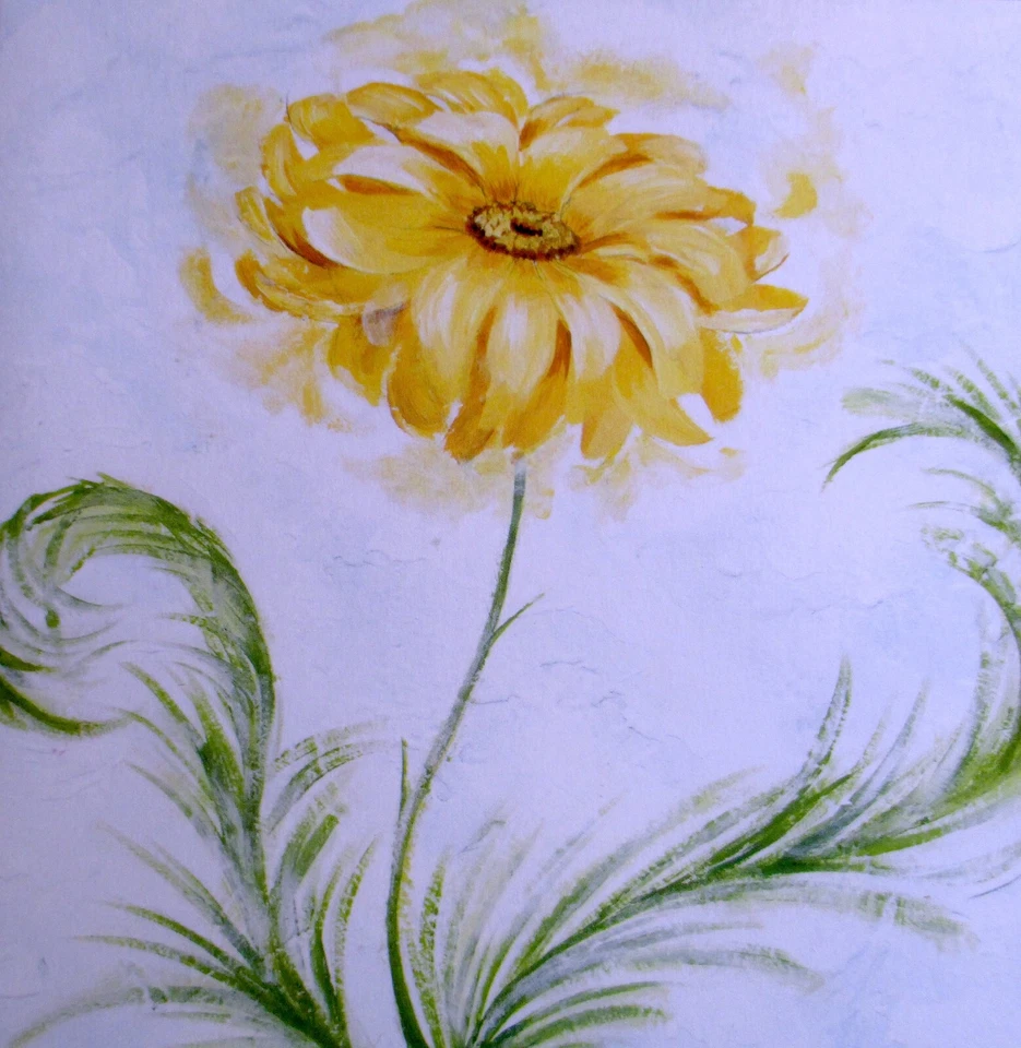 Tarjeta de felicitación en blanco con flor amarilla de papiro para cualquier ocasión Foto 1 de 1