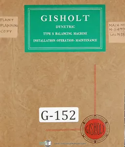 Gisholt Typ S, dynetrische Auswuchtmaschine, Betriebs- und Teilehandbuch 1941 - Bild 1 von 4