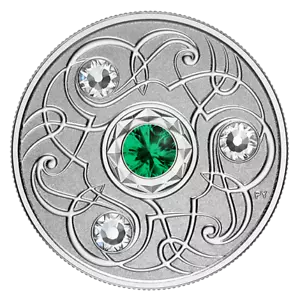 2020 NGC Reverse Proof 70 Birthstone May Silver Coin w Swarovski Crystals - Picture 1 of 6