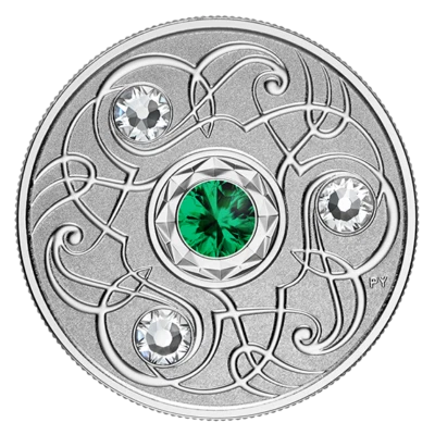 2020 NGC Reverse Proof 70 Birthstone May Silver Coin w Swarovski Crystals  - Image 1 of 4