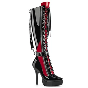 Pleaser High Heel Platform Lace Up Knee Boots Devious Indulge 2028 - Picture 1 of 2
