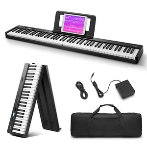 Eastar Folding Digital Piano Keyboard Semi-Weighted 88 Key Bluetooth 128 Tones - Picture 1 of 13