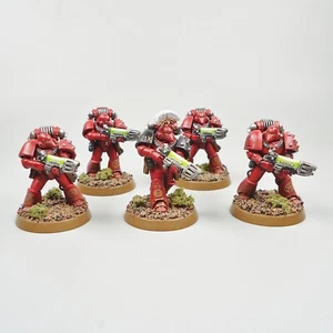 Blood Angels Tactical Marines x5 Painted Warhammer 30k Army Horus Heresy - Picture 1 of 5