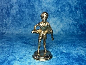 Figura de gurú mercante indio sij pulido de latón macizo de colección niño portador de agua - Imagen 1 de 9