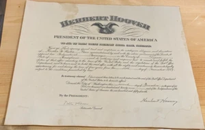 Raro nombramiento de director de correos firmado por el presidente Herbert Hoover 1929 Pennsylvania - Imagen 1 de 6