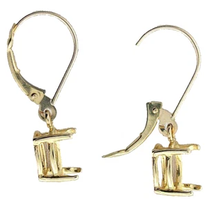 8x6 8mm x 6mm Oval Earring 14kt Yellow Gold Gem Dangle Prenotched Mounting - Picture 1 of 2
