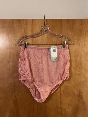 Calcinha Vanity Fair de renda náilon vintage 13001 luxo rosa nova com etiquetas tamanho 8 - Imagem 1 de 4