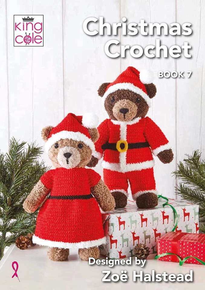 King Cole Christmas Crochet Book 7 Patterns Festive Teddys Toys Elf Snowman - Image 1 of 4