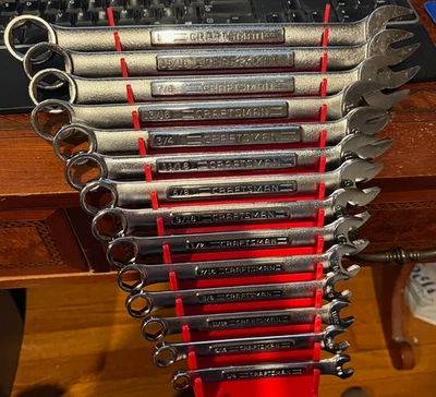 Juego de llaves combinadas vintage Craftsman VA EE. UU. 14 piezas SAE 6 puntos 1/4" - 1" raro Foto 1 de 4