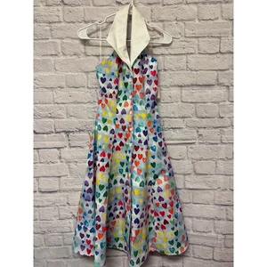 Unique Vintage Peacock Room Rainbow Heart Dress w/Halter Collar SZ 2 (XS) NWT - Picture 1 of 5
