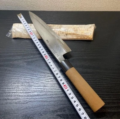 Cuchillo de cocina japonés Aritsugu Deba acero azul 210 mm / 380 mm usado Foto 1 de 2