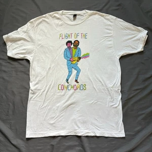 Flight Of The Conchords weißes T-Shirt Erwachsene Größe XL 22x27 Tultex 100% Baumwolle - Bild 1 von 3